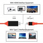 Wholesale Type C USB to HDMI Cable, HD TV Cable for Samsung Android Smart Phone, Tablet, Mac Laptop (Red)